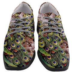 Japanese Painting Flower Peacock Women Heeled Oxford Shoes by Bedest