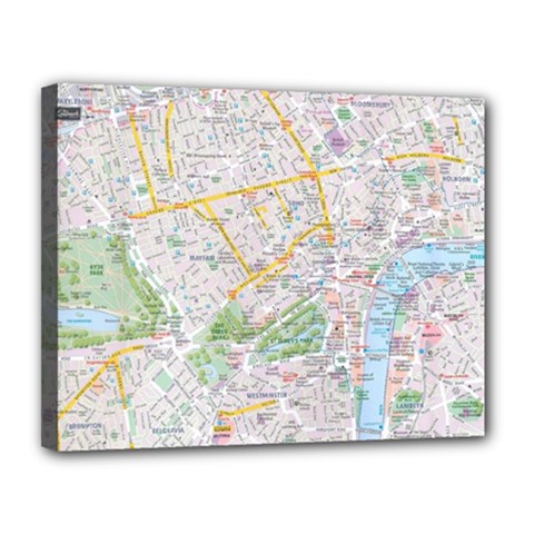 London City Map Canvas 14  X 11  (stretched) by Bedest