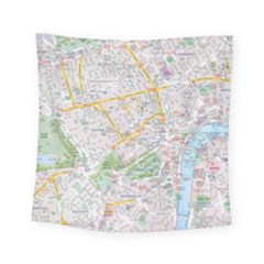 London City Map Square Tapestry (small) by Bedest