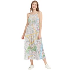 London City Map Boho Sleeveless Summer Dress by Bedest