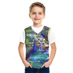 Peacocks  Fantasy Garden Kids  Basketball Tank Top by Bedest