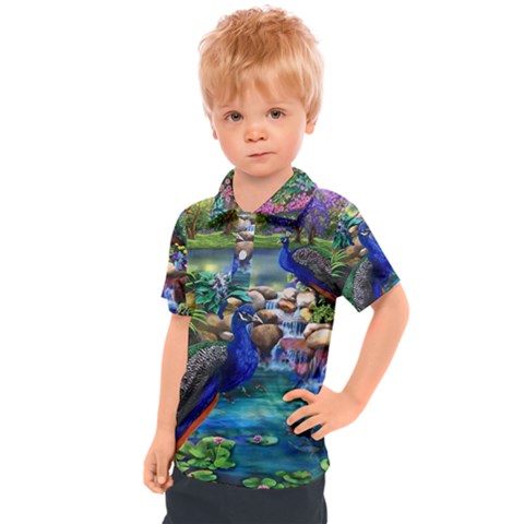 Peacocks  Fantasy Garden Kids  Polo T-shirt by Bedest