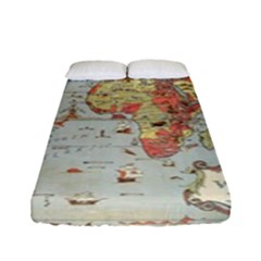 Vintage Old Antique World Map Fitted Sheet (full/ Double Size) by Bedest