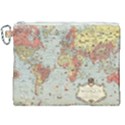 Vintage Old Antique World Map Canvas Cosmetic Bag (XXL) View1