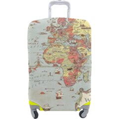 Vintage Old Antique World Map Luggage Cover (large)