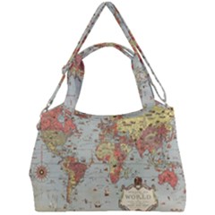 Vintage Old Antique World Map Double Compartment Shoulder Bag by Bedest