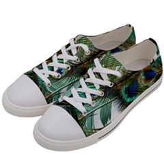 Peacock Feathers Men s Low Top Canvas Sneakers by Bedest