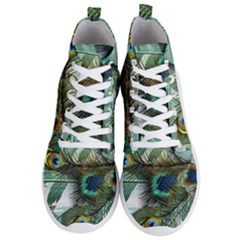 Peacock Feathers Men s Lightweight High Top Sneakers by Bedest