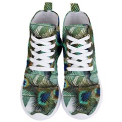 Peacock Feathers Women s Lightweight High Top Sneakers by Bedest