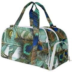 Peacock Feathers Burner Gym Duffel Bag by Bedest