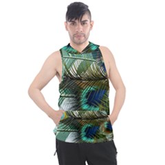 Peacock Feathers Men s Sleeveless Hoodie by Bedest