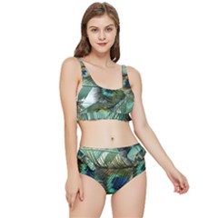 Peacock Feathers Frilly Bikini Set by Bedest