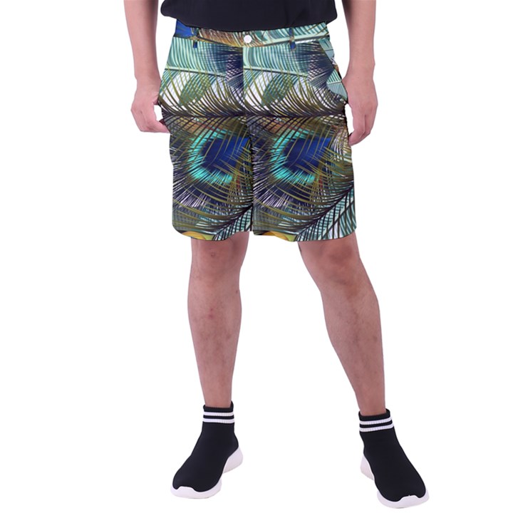 Peacock Feathers Men s Pocket Shorts