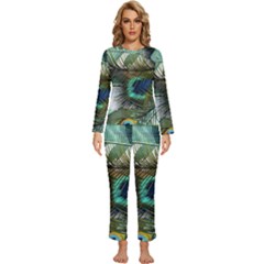 Peacock Feathers Womens  Long Sleeve Lightweight Pajamas Set by Bedest