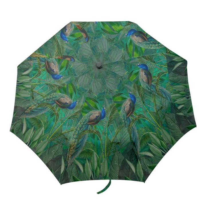 Peacock Paradise Jungle Folding Umbrellas