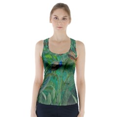 Peacock Paradise Jungle Racer Back Sports Top by Bedest