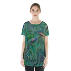 Peacock Paradise Jungle Skirt Hem Sports Top