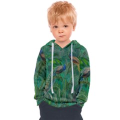 Peacock Paradise Jungle Kids  Overhead Hoodie by Bedest