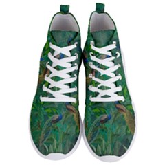 Peacock Paradise Jungle Men s Lightweight High Top Sneakers by Bedest