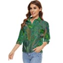 Peacock Paradise Jungle Women s Quarter Sleeve Pocket Shirt View3