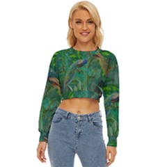 Peacock Paradise Jungle Lightweight Long Sleeve Sweatshirt by Bedest