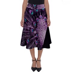 Purple Peacock Perfect Length Midi Skirt by Bedest