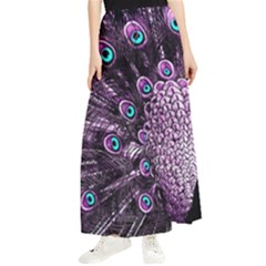 Purple Peacock Maxi Chiffon Skirt by Bedest