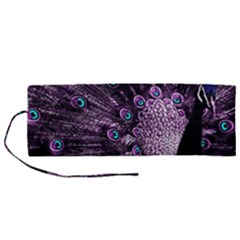 Purple Peacock Roll Up Canvas Pencil Holder (m) by Bedest