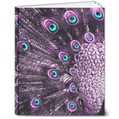 Purple Peacock 8  X 10  Hardcover Notebook