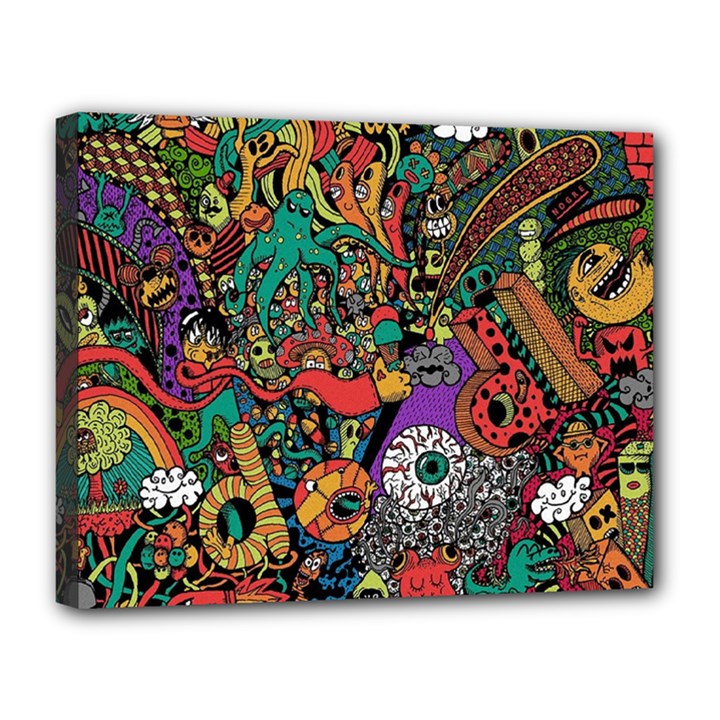 Cute Cartoon Doodle Canvas 14  x 11  (Stretched)