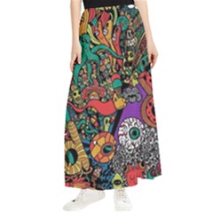 Cute Cartoon Doodle Maxi Chiffon Skirt by Bedest