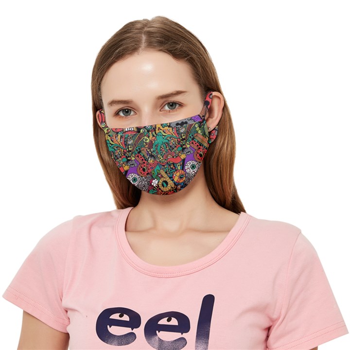 Cute Cartoon Doodle Crease Cloth Face Mask (Adult)