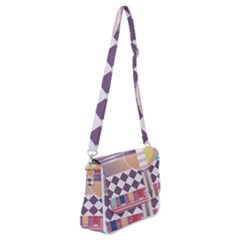 Abstract Shapes Colors Gradient Shoulder Bag With Back Zipper by Ravend