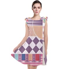 Abstract Shapes Colors Gradient Tie Up Tunic Dress by Ravend