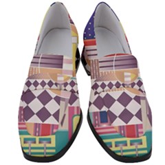 Abstract Shapes Colors Gradient Women s Chunky Heel Loafers by Ravend