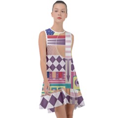 Abstract Shapes Colors Gradient Frill Swing Dress by Ravend