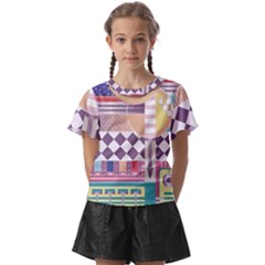 Abstract Shapes Colors Gradient Kids  Front Cut T-shirt by Ravend