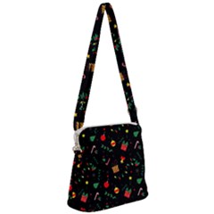 Christmas Pattern Texture Colorful Wallpaper Zipper Messenger Bag by Ravend