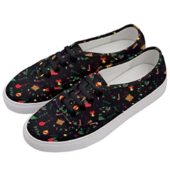 Christmas Pattern Texture Colorful Wallpaper Women s Classic Low Top Sneakers by Ravend