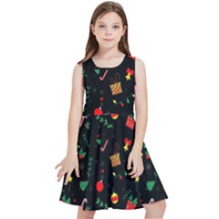 Christmas Pattern Texture Colorful Wallpaper Kids  Skater Dress