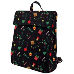 Christmas Pattern Texture Colorful Wallpaper Flap Top Backpack by Ravend