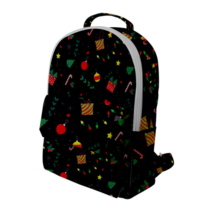 Christmas Pattern Texture Colorful Wallpaper Flap Pocket Backpack (Large)