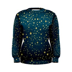 Star Golden Pattern Christmas Design White Gold Women s Sweatshirt by Ravend