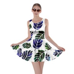 Leaves Watercolor Ornamental Decorative Design Skater Dress by Ravend