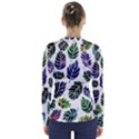 Leaves Watercolor Ornamental Decorative Design V-Neck Long Sleeve Top View2