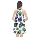 Leaves Watercolor Ornamental Decorative Design Halter Neckline Chiffon Dress  View2