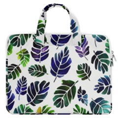 Leaves Watercolor Ornamental Decorative Design Macbook Pro 13  Double Pocket Laptop Bag by Ravend