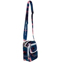 Fluid Swirl Spiral Twist Liquid Abstract Pattern Shoulder Strap Belt Bag by Ravend