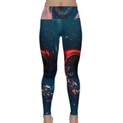 Fluid Swirl Spiral Twist Liquid Abstract Pattern Lightweight Velour Classic Yoga Leggings by Ravend