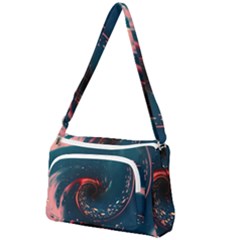 Fluid Swirl Spiral Twist Liquid Abstract Pattern Front Pocket Crossbody Bag by Ravend